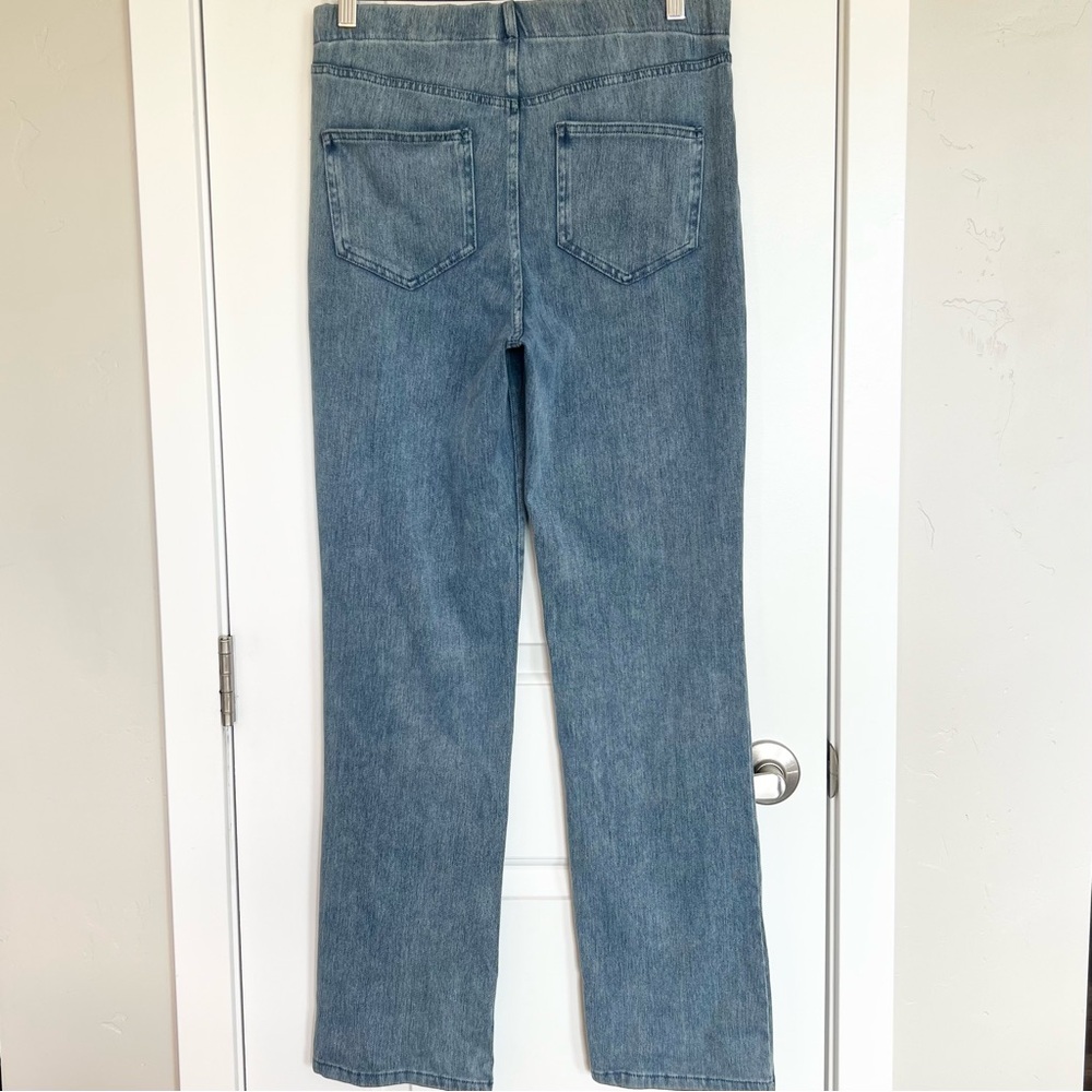 Lands’ End Women's Starfish High Rise Knit Denim Straight Jeans Elastic waist S - Picture 4 of 7